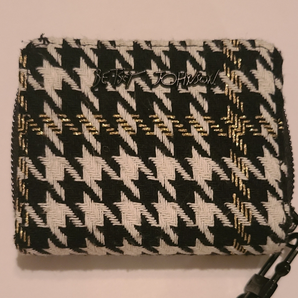 Betsey Johnson Black and White Houndstooth Wallet